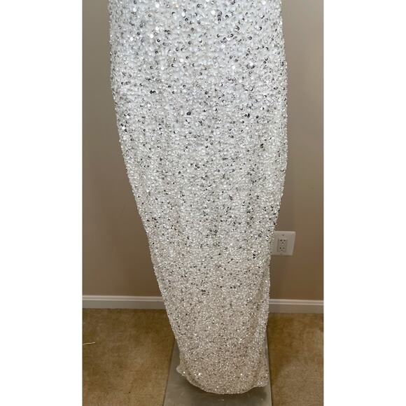 Retrofete Riverly Strapless Sequin Embellished Silver White Maxi Dress Size XS - Picture 6 of 9